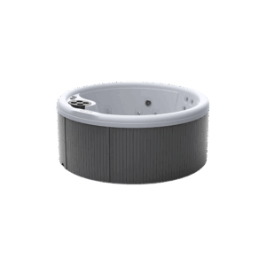Hot Spring Freeflow Aptos, three-quarter product render of a plug-and-play rotomolded spa.