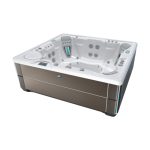 Hot Spring Highlife Grandee — 7-person flagship spa, three-quarter product render.